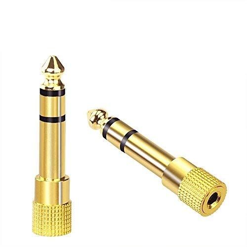 SeCro Metal 3.5mm Female to 6.35mm Male Plug Stereo Audio Jack Adapter Converter Connecter (2 Pack)