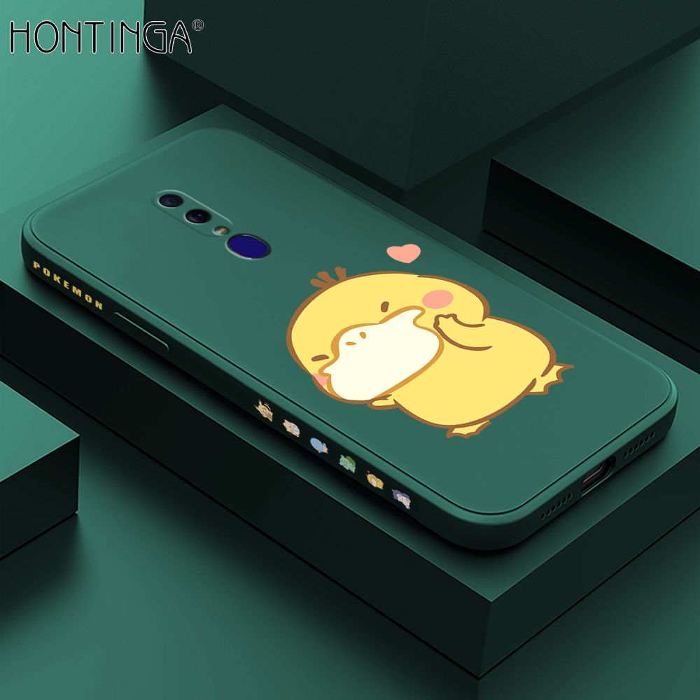 Hontinga for OPPO F11 Case Side Design Trendy Cartoon Sign Back Cover Soft Square Edge Pattern Liquid Silicone Phone Cases
