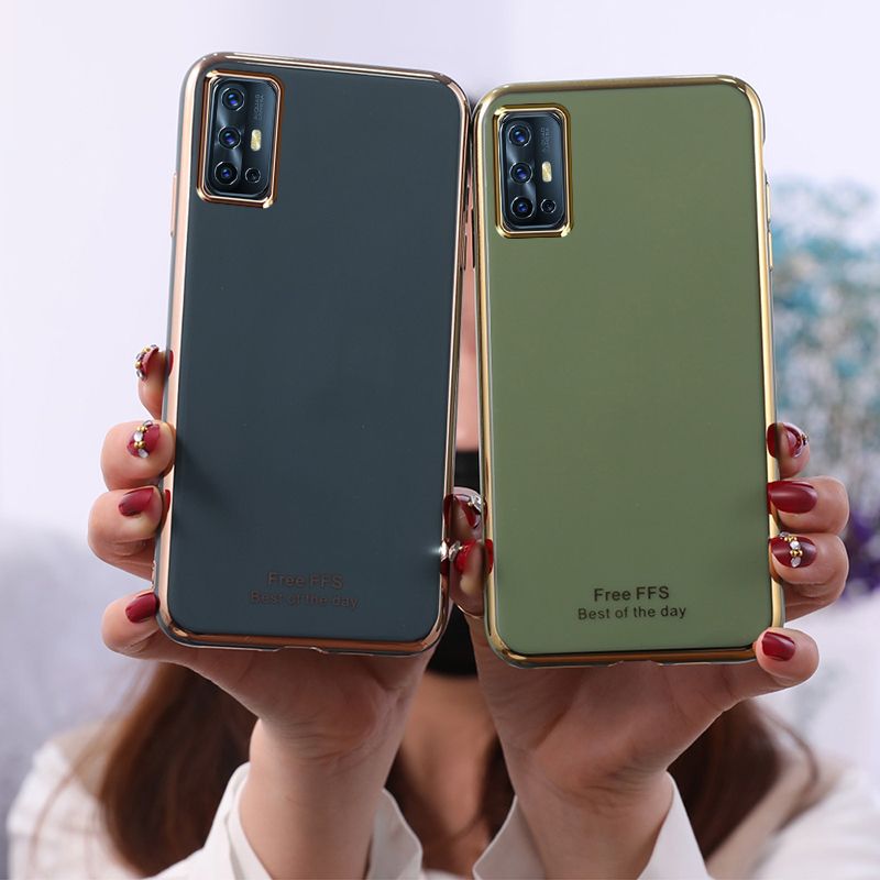 For Vivo V17 Case Silicone Soft Back Covers Electroplated Avocado Green Glitter Full Protector For s Vivo V17 Back Cover