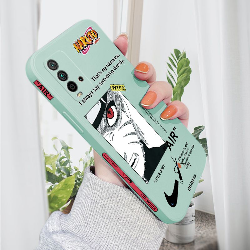 AMORVOR for Redmi 9T Back Cover Anime Uzumaki Naruto Side design Soft Case Liquid Silicone Phone Cases