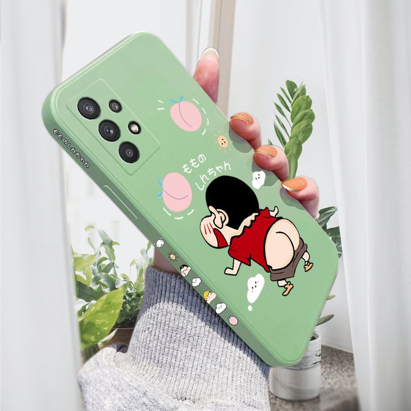 AMORVOR for Samsung Galaxy A32 5G Back Cover Cute Cartoon Crayon Shin-Chan Side design Soft Case Liquid Silicone Phone Cases