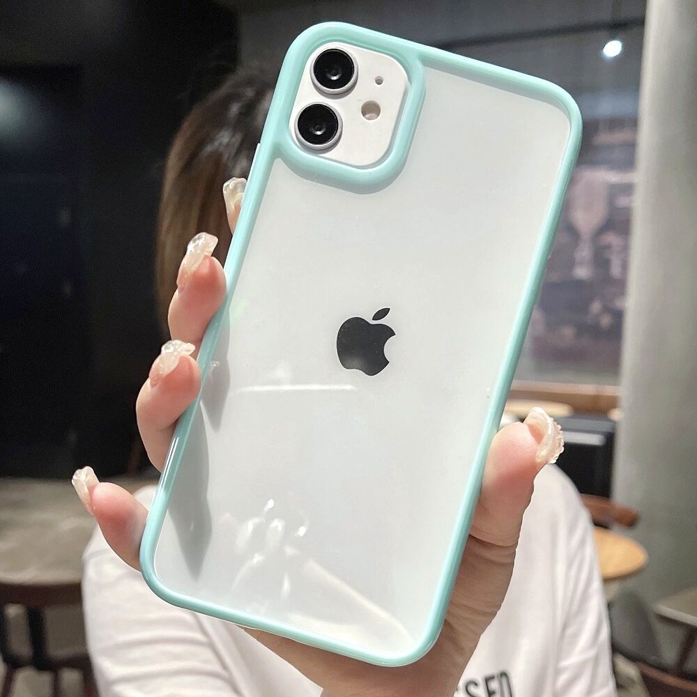 Colorful Bumper Shockproof Trasparent Phone Case For iPhone 13 12 Mini 11 Pro Max XR X XS Max 8 7 Plus SE 2020 Clear Back Cover