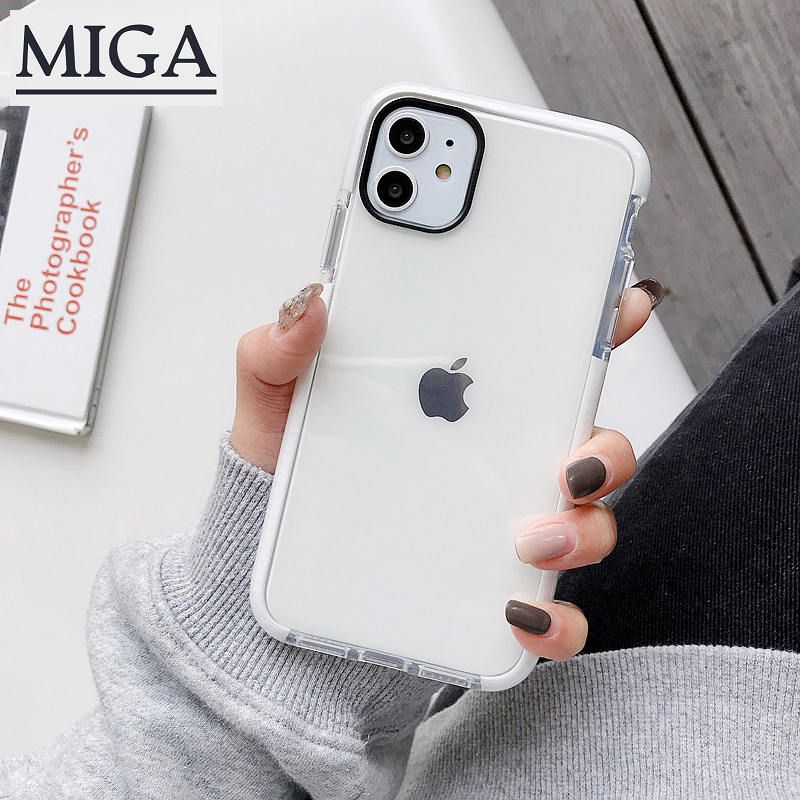 CrashStar Bumper Glossy Clear Transparent Soft Phone Case For Apple iPhone 12 11 Pro Max Mini XS MAX XR X 8 7 Plus SE 2020 10 + Back Silicone Cover Casing With Metal Lens Ring Protection 【 & Fast Delivery】