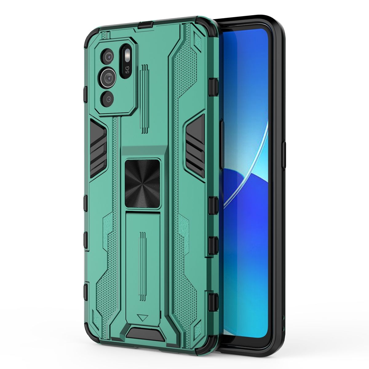 For Oppo Reno6 Z Supersonic Design Invisible Bracket [Support Magnetic Car Mount] Protective Case Cover