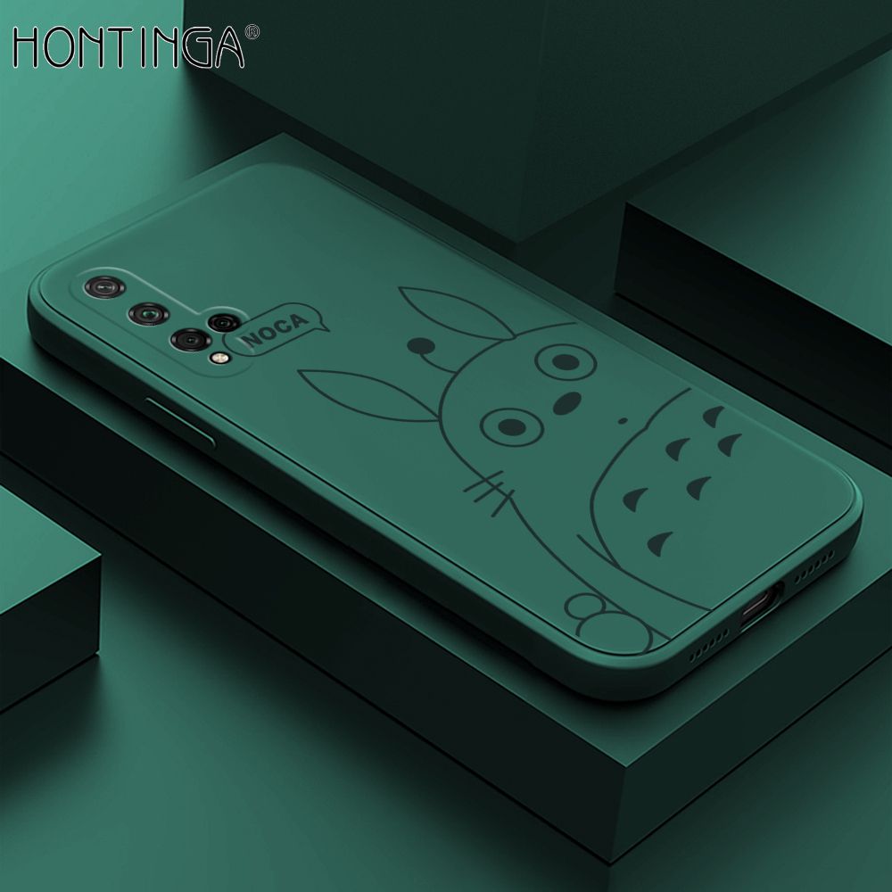 Hontinga for Honor 20 / Nova 5T Case Cartoon Cute Totoro Pattern Back Cover Soft Square Edge Liquid Silicone Phone Cases