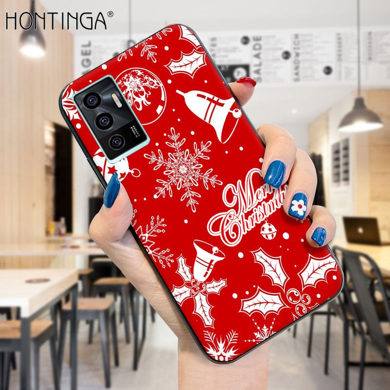 Hontinga for Vivo V23E 5G Case Merry Christmas Gifts for Girls Boys Phone Cover Shockproof Soft Silicone TPU Cases