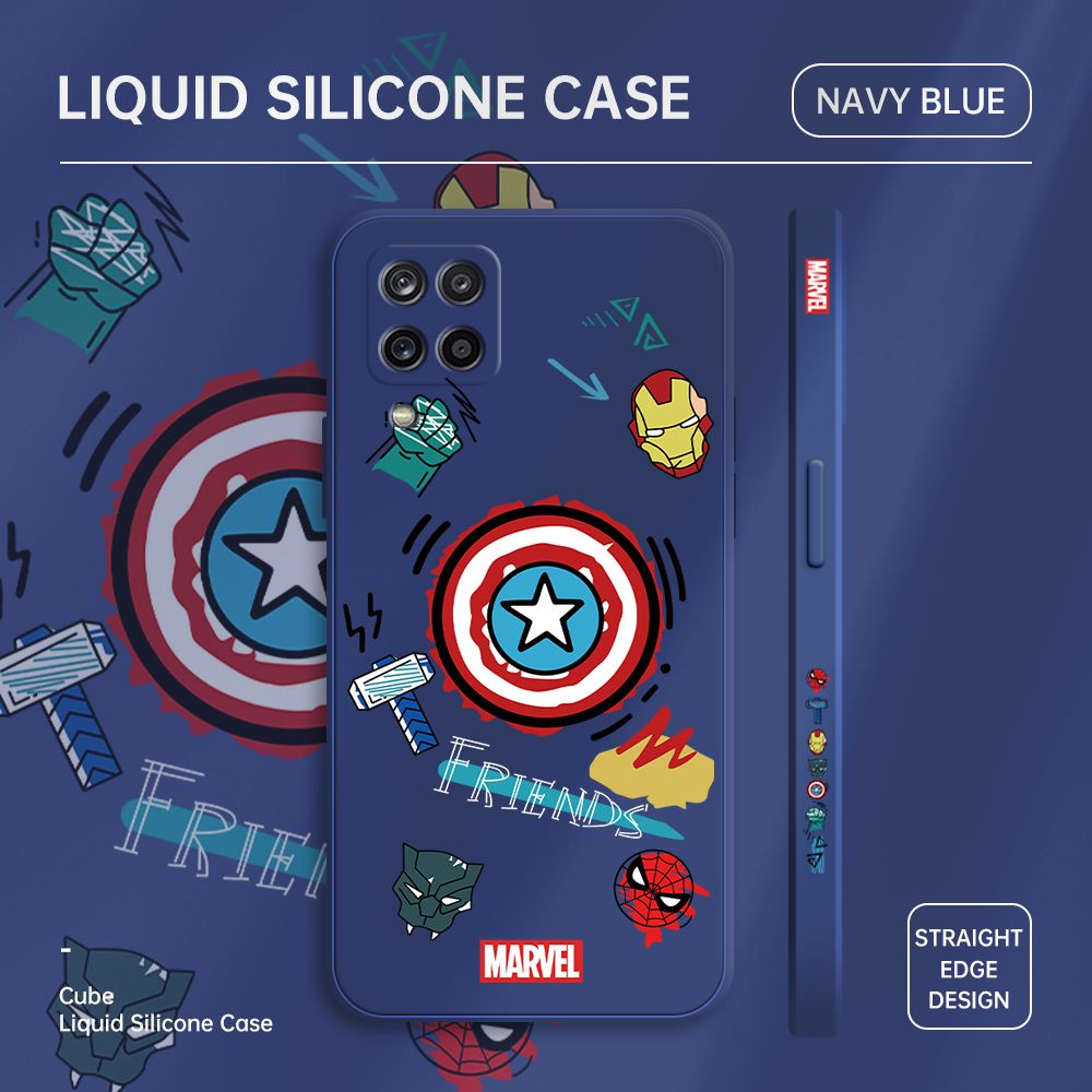 ZeroQiQi for Samsung A12 Case Cartoon Anime Icon Phone Cover Soft Full Lens Protection Casing Ultra Thin Soft Liquid Silicone Phone Cases