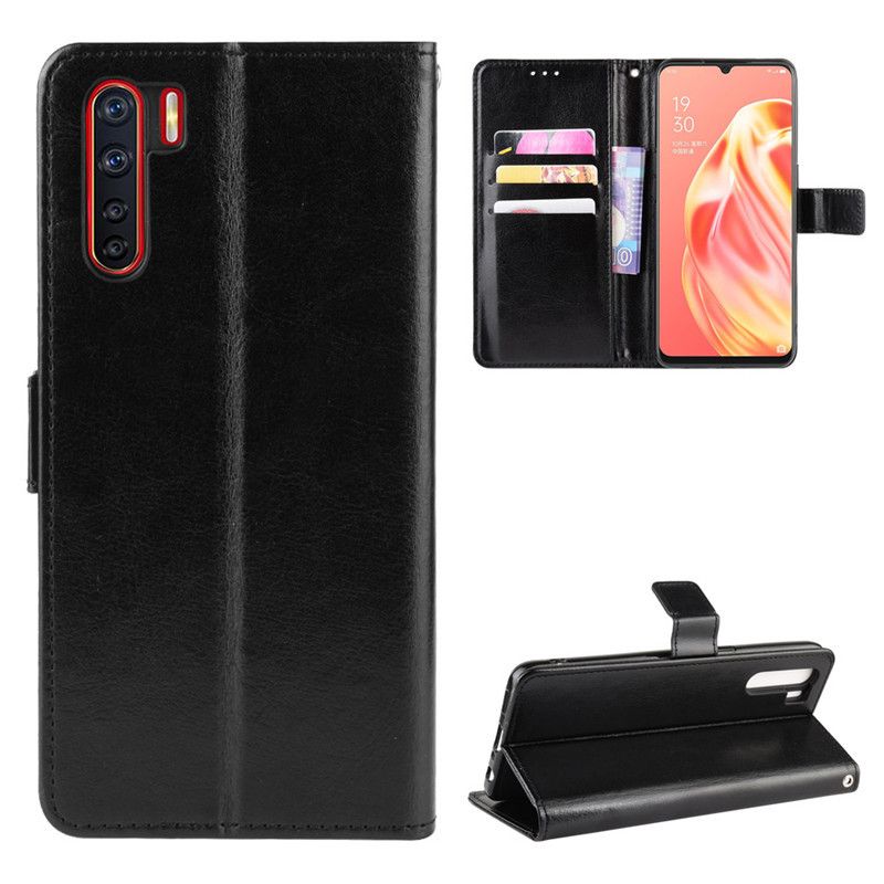 Holster Flip Stand Wallet Crazy Horse PU Leather Case For OPPO Reno 3 Pro Cover