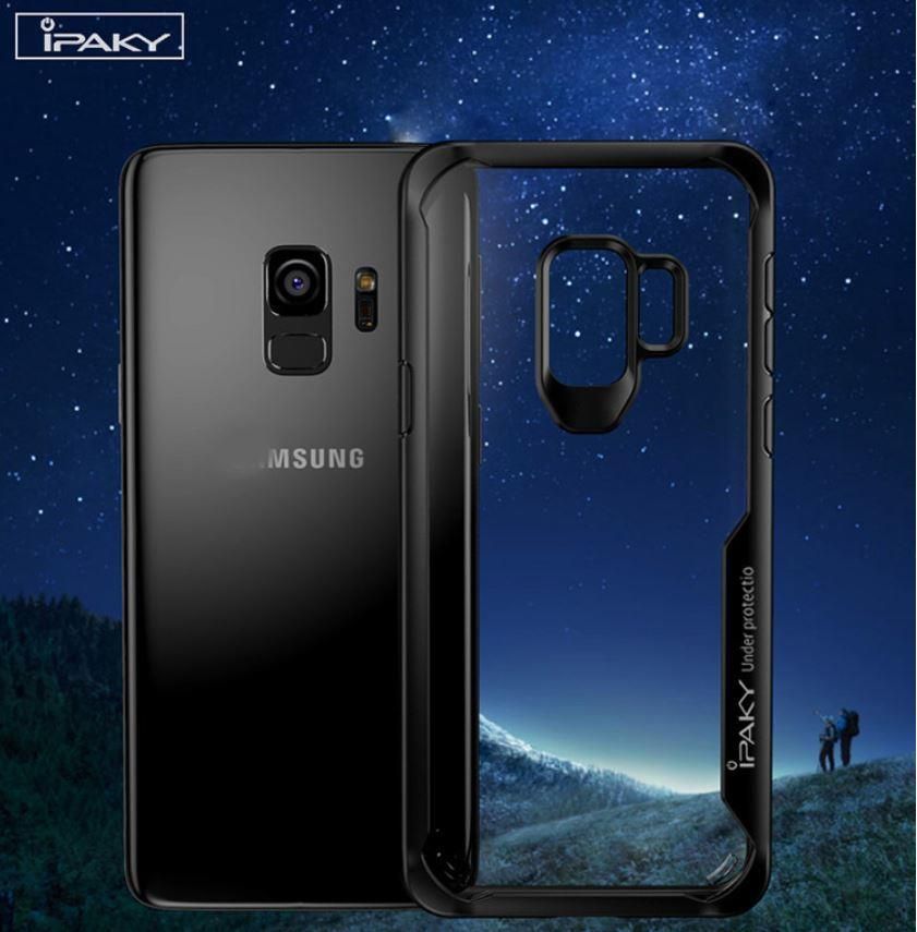 Ipaky Back Cover for Samsung S9 Plus  -Transparent and Black