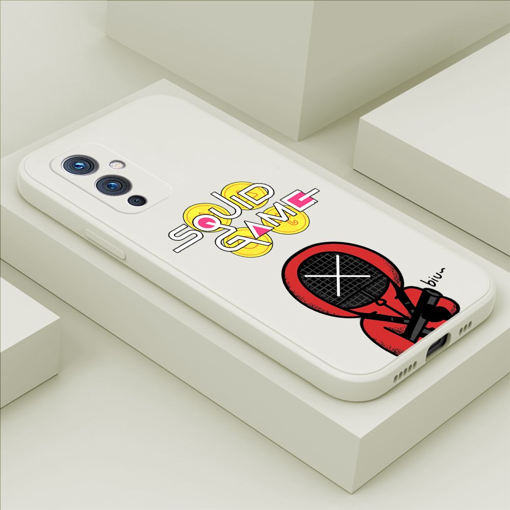 ZeroQiQi for OnePlus 9 Case Fashion Cartoon Electric Baton Judge Role Phone CoverSquare Liquid Silicone Trend Phone Case
