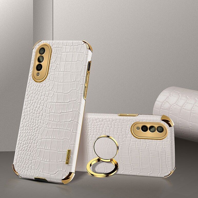 For Honor X20 SE Crocodile Pattern 360 Degree Rotating Ring Protective Cover Compatible with Magnetic Car