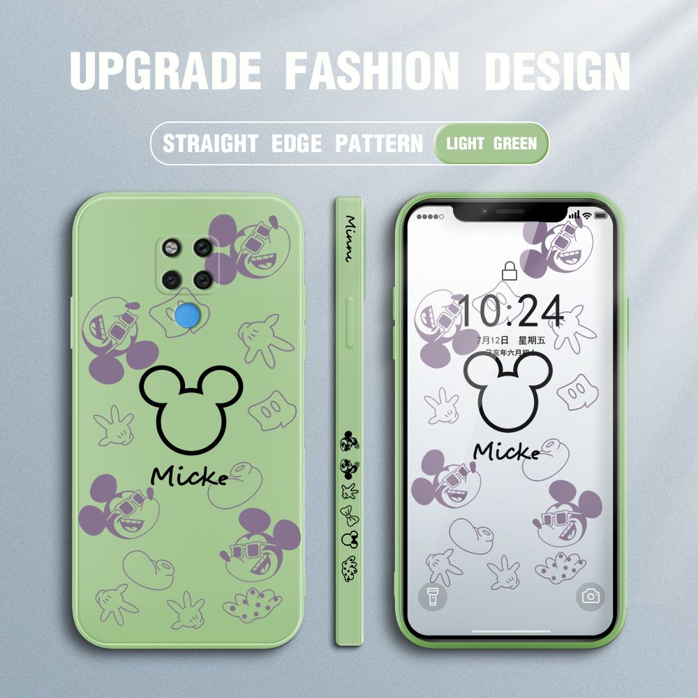 Jizetin for Huawei Mate 20X Case Creative Printing Pattern Side Design Phone Case Square Edge Pattern Liquid Silicone Cases Full Cover Camera Shockproof Protective Case