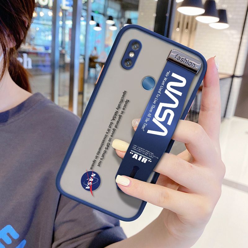 UCUC for Xiaomi Mi 8 Wrist Strap Case Popular NASA Wristband Printing Cover Shockproof Frosted Phone Case