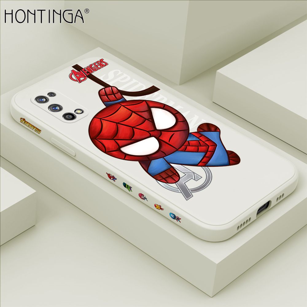 Hontinga for Realme 7 Pro Case Side Design Cartoon Little Spider Back Cover Soft Square Edge Pattern Liquid Silicone Trend Phone Cases