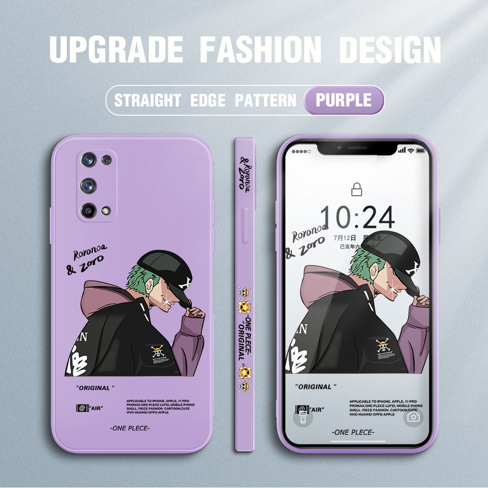 Jizetin for Realme X7 Pro / X7 Pro 5G Case Anime One Piece Roronoa Zoro Side Design Phone Case Ultra Soft Edge Pattern Liquid Silicone Phone Cases