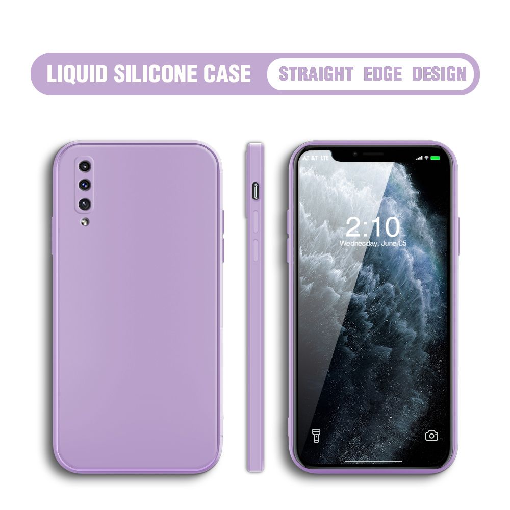 BILI for Samsung A30S / A50 / A50S Back Cover Ultra Thin Soft Luxury Square Multicolor Liquid Silicone Phone Case