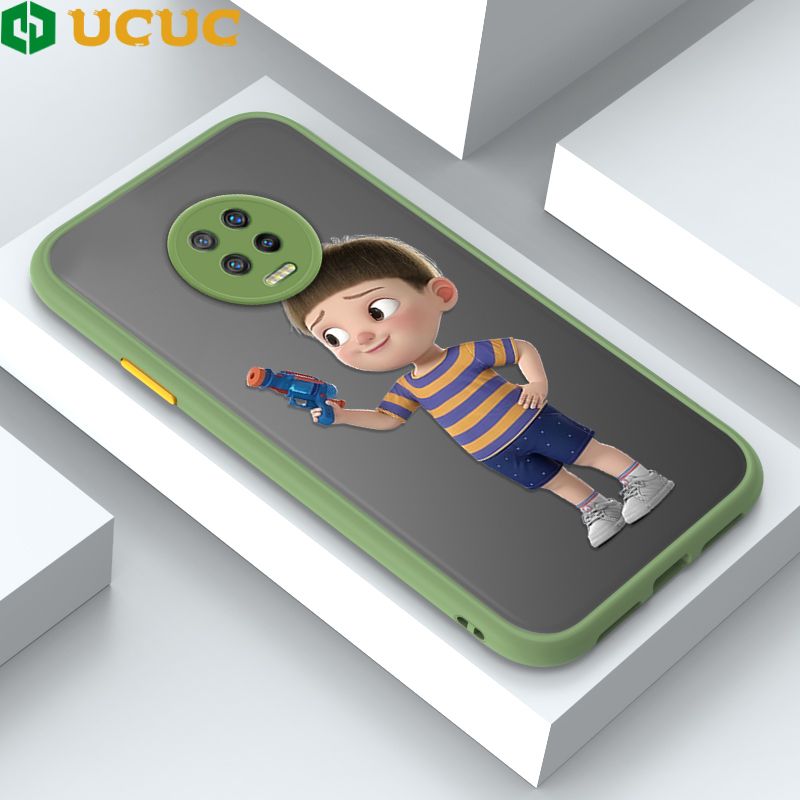 UCUC for Infinix Note7 Back Cover Naughty Little boy Frosted Transparent Hard Phone Case Thin Shockproof Full Cover Camera Protect Case