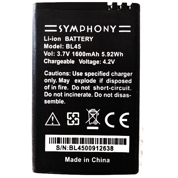 সিম্ফনি bl45 1600mah এর জন্য ব্যাটারি