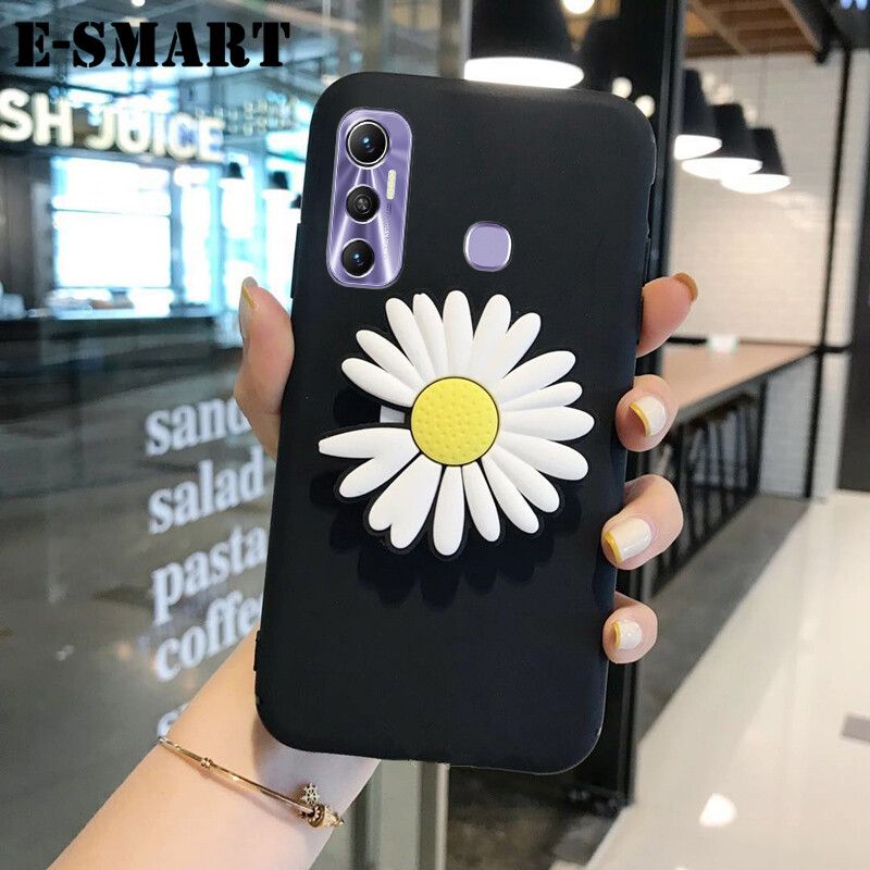 Phone Case infinix Hot 11 Soft Back Cover +Daisy Flowers Folding infinix Hot11 Case