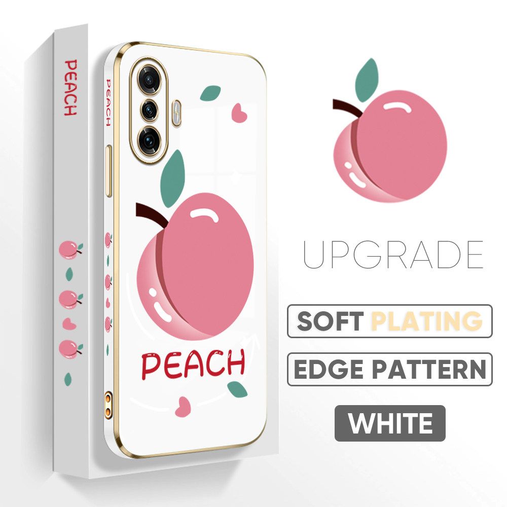 TA for Xiaomi Poco F3 GT / Redmi K40 Gaming Back Cover Shiny Peach Luxury 6D Plating Case Side Pattern Soft Silicone Square Phone Case
