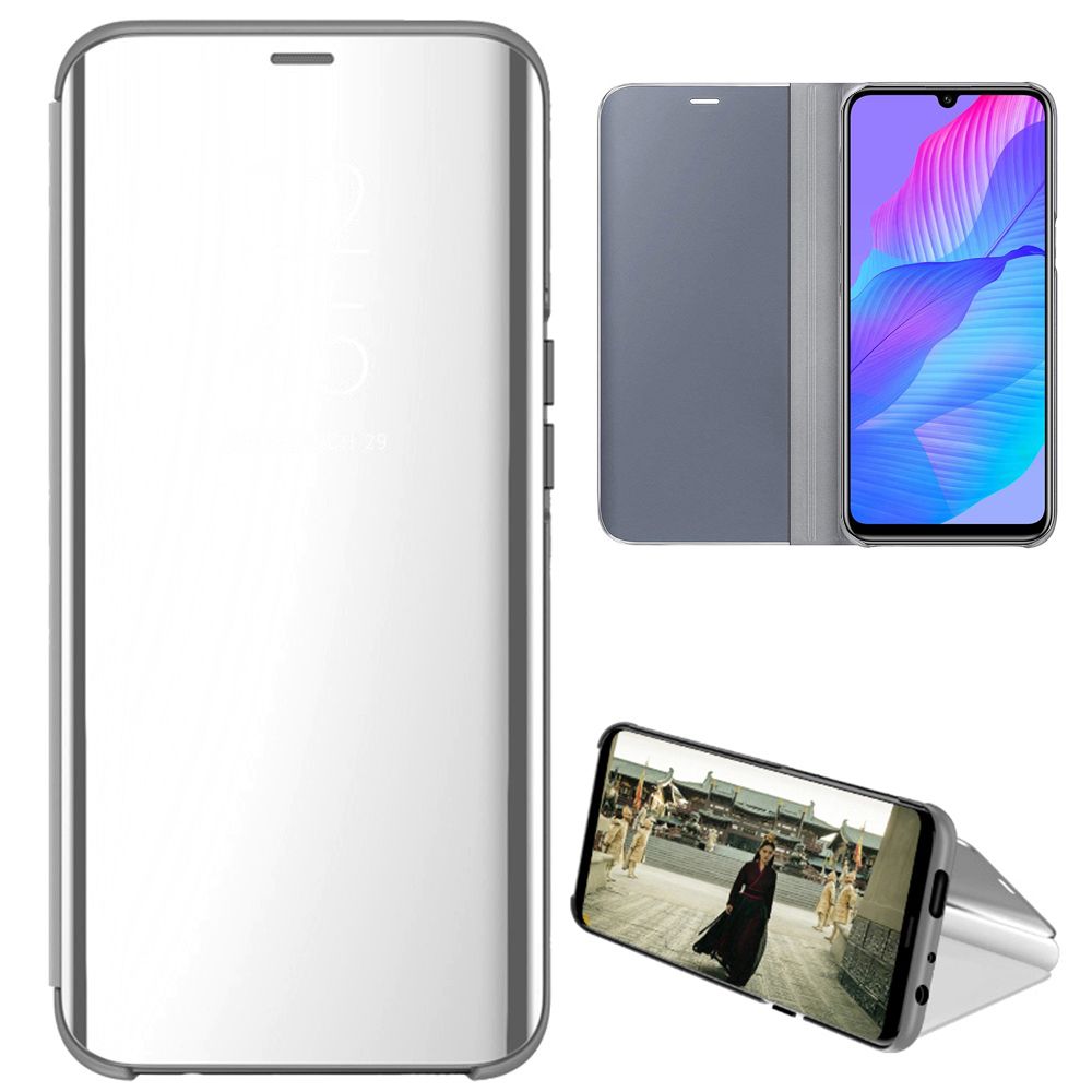 Smart Mirror Flip Phone Case For Huawei Y8P View PU Leather Stand Protective Cover
