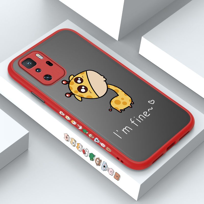 ZeroQiQi for Xiaomi Poco X3 GT Case Cute Funny Giraffe Side Printing Cover Frosted Ultra Thin Protective Anti Fall Phone Case