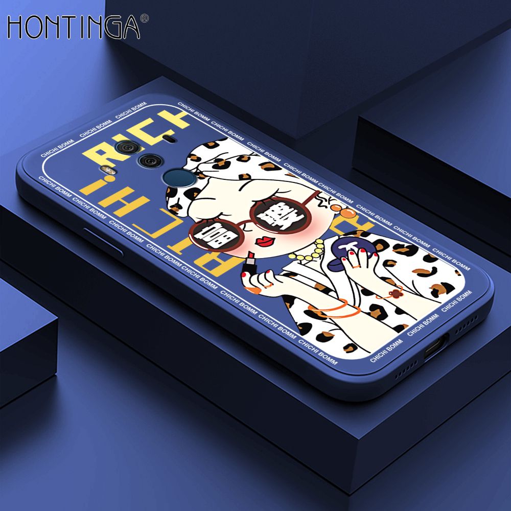 Hontinga for Huawei Mate 10 Pro Case Fashion Sunglasses Rich Girl Phone Case Phone Case Soft Square Edge Silicone Cases Full Lens Cover Shockproof Protection Cover