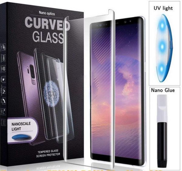UV Tempered Glass Screen Protector for Samsung Galaxy Note 10- Curved, with Liquid Glue and UV Light