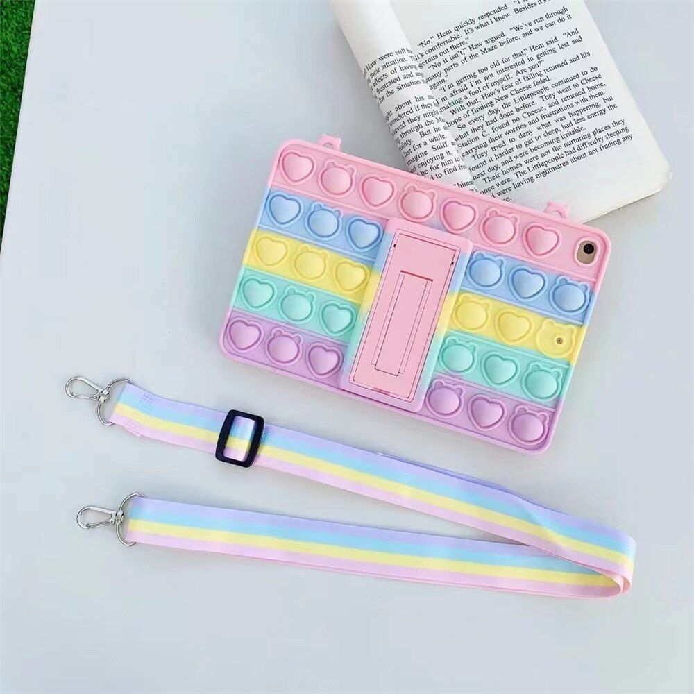 Rainbow Protect Case in for Apple ipad pro 10.2in 2020 Case ipad mini 4 5 Push Bubble for ipad 2 3 4 Antistress Bubble cover