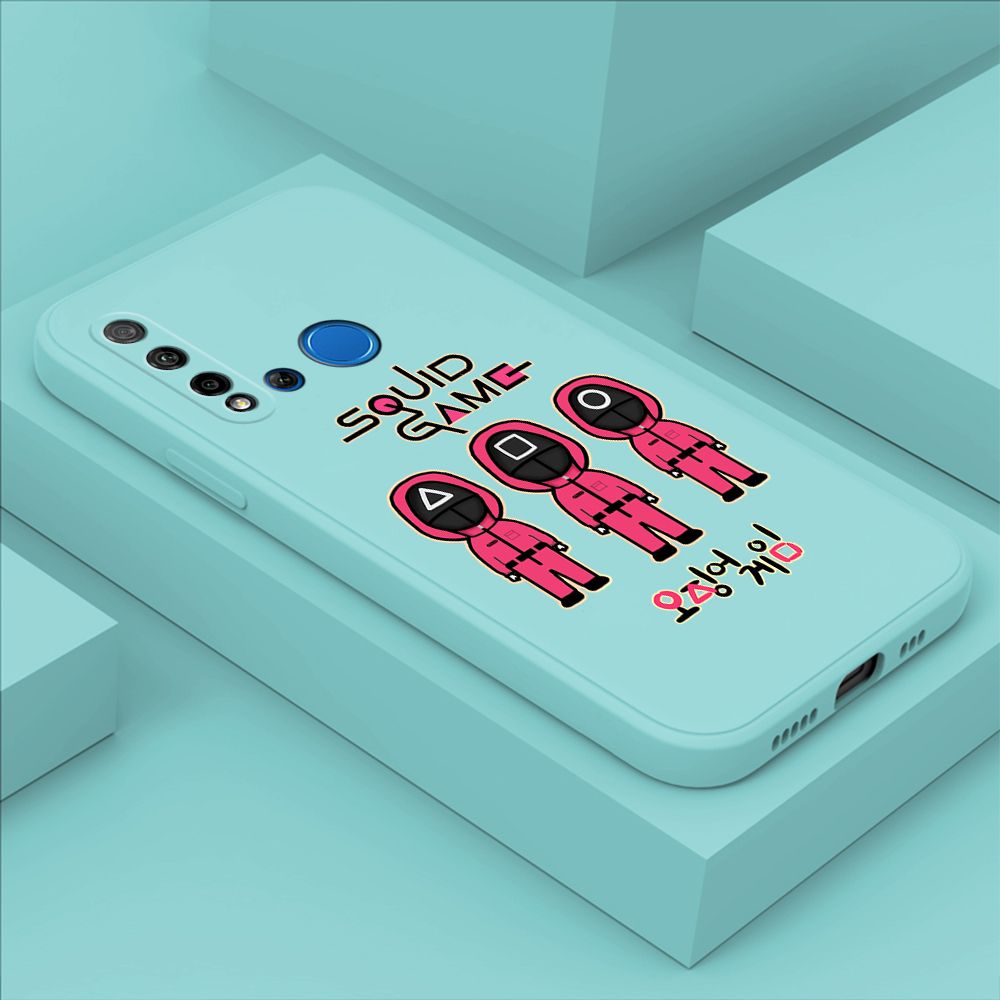 ZeroQiQi for Huawei Nova 5i Case Trend Cartoon Korean Squid Phone Cover Liquid Silicone Case Phone Protective Case