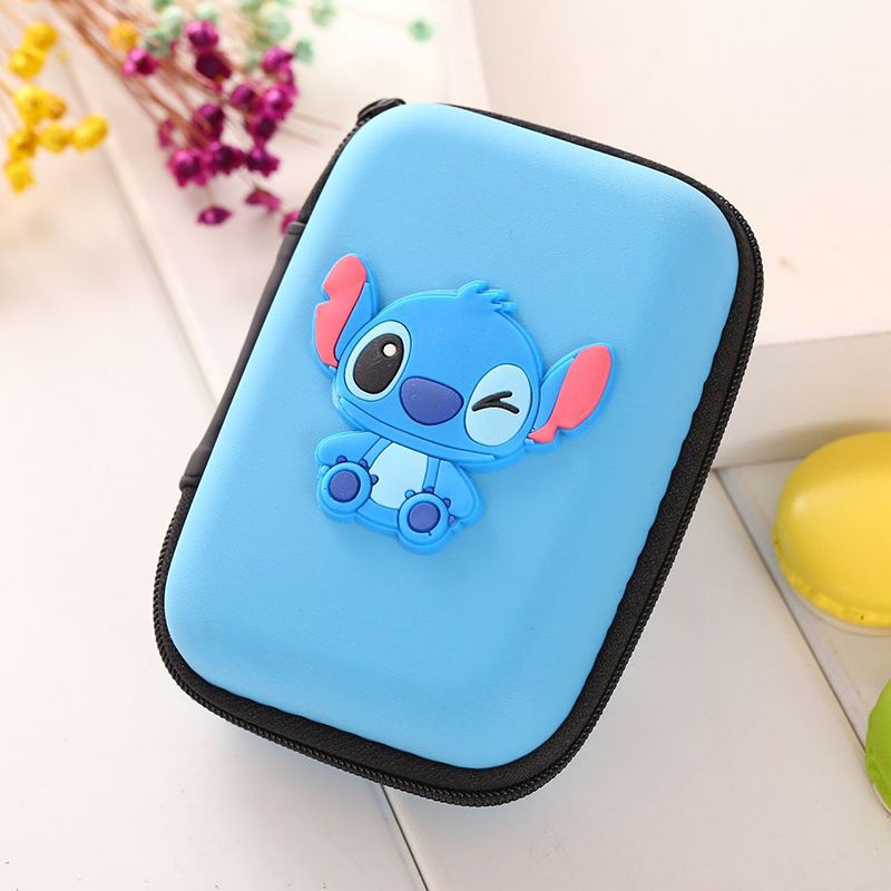 Cute Cartoon Headset Earphone USB Cable Earbuds Storage Box Pouch Bag Cartoon Headset Case