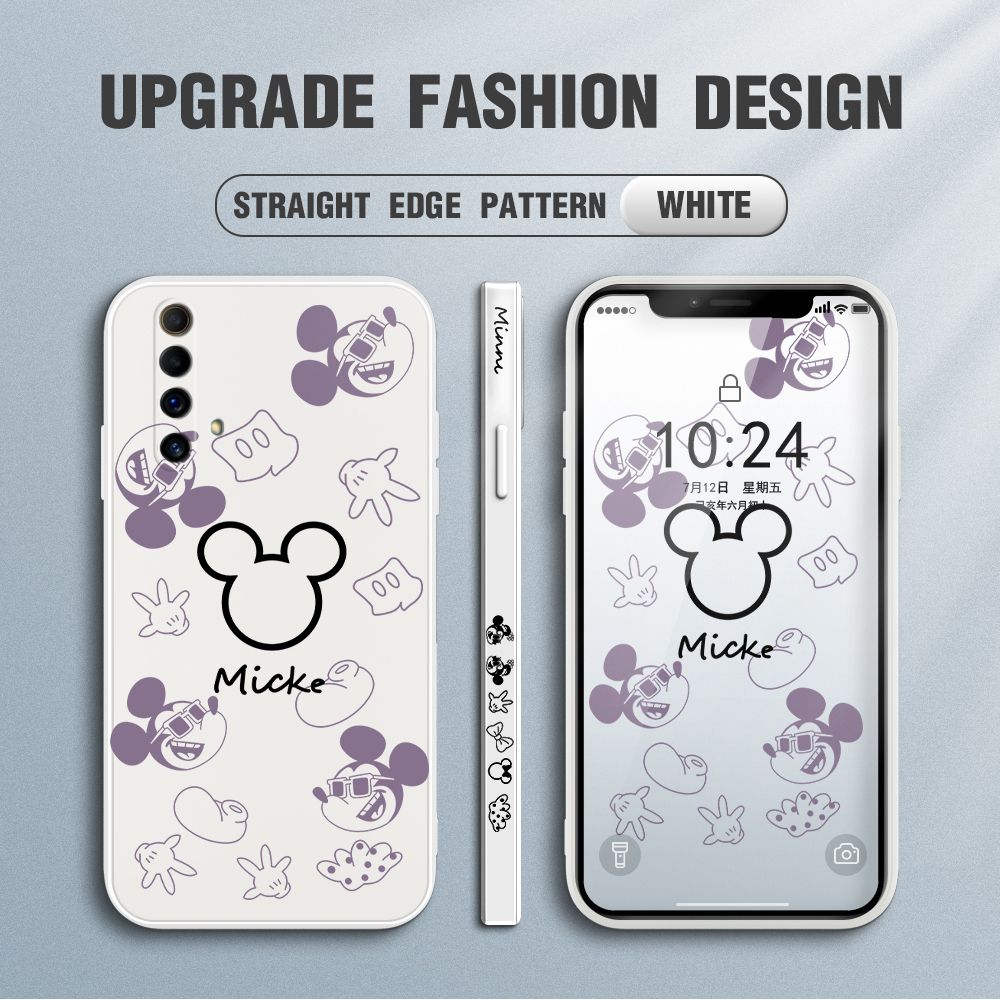Jizetin for Realme X50 / X3 SuperZoom Case Creative Printing Pattern Side Design Phone Case Square Edge Pattern Liquid Silicone Cases Full Cover Camera Shockproof Protective Case