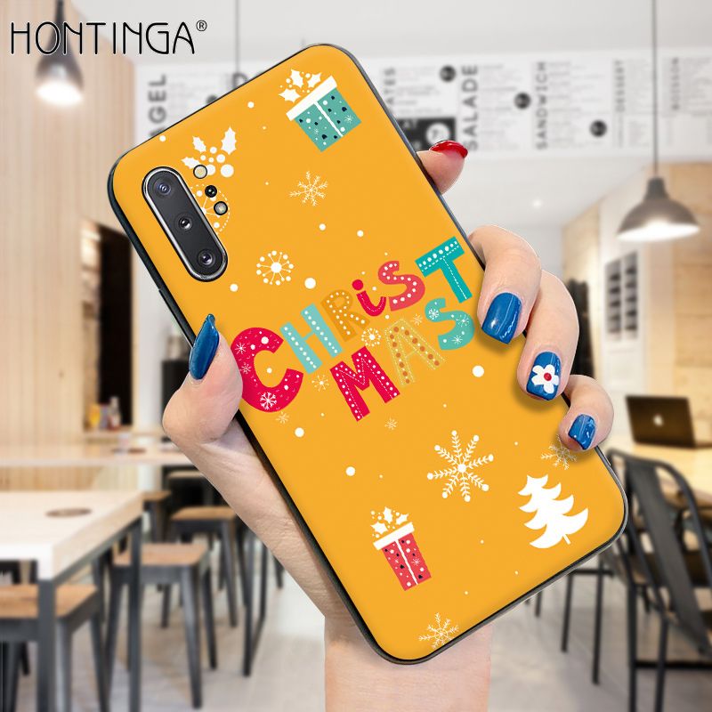 Hontinga for Samsung Note 10 Plus Case Merry Christmas Gifts for Girls Boys Phone Cover Shockproof Soft Silicone TPU Cases