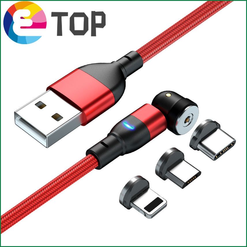 Single Contact 2A 540 Degree Rotating Magnetic Data Cable Suitable for Multi-Scene Portable Three in One Mobile Phone Data Cable