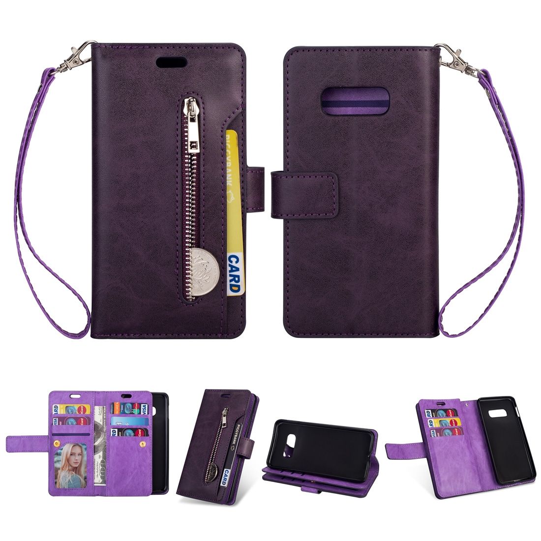 (Ready Stock)For Samsung Galaxy S10e Multifunctional Zipper Horizontal Flip Leather Case with Holder & Wallet & 9 Card Slots & Lanyard(Mint Green)