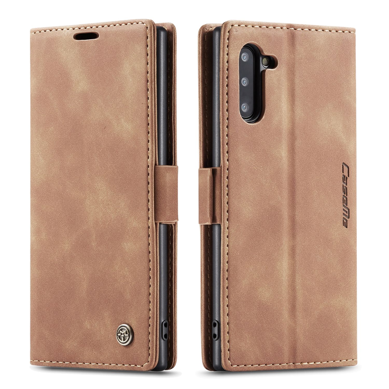 For Samsung Galaxy Note 10 Retro PU Leather TPU Inner Wallet Case Card Slots Magnetic Closure Flip Stand Casing Cover