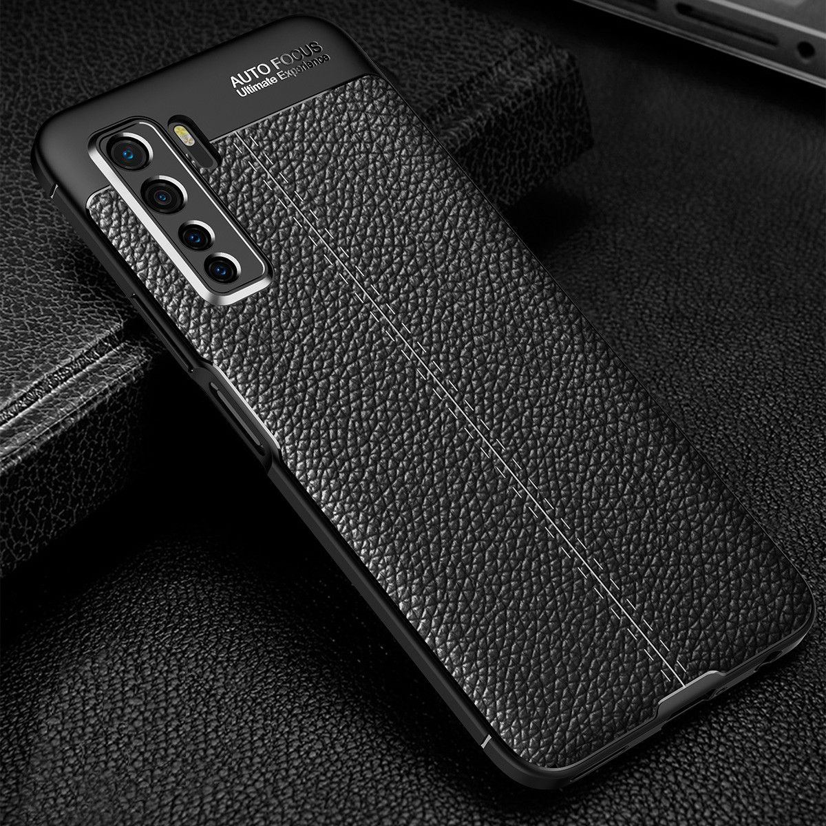 For Huawei Nova7 SE Case Leather Business Back Cover Camera Protection Shockproof Softcase