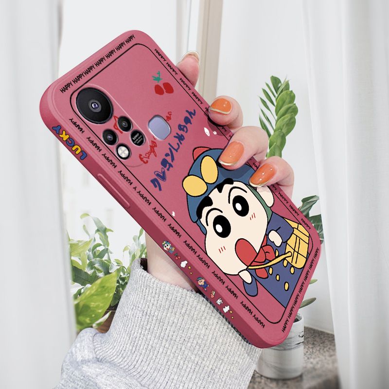 AMORVOR for Infinix Hot 11S Back Cover Cartoon Shin-chan Action Kamen Side design Soft Case Liquid Silicone Phone Cases
