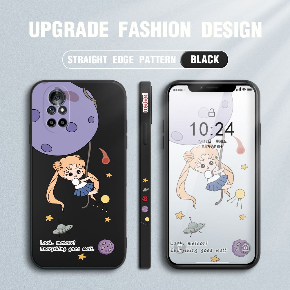 UCUC for Huawei Nova 8 Back Cover Beauty Warrior Ultra Thin Soft Luxury Square Multicolor Liquid Silicone Phone Case