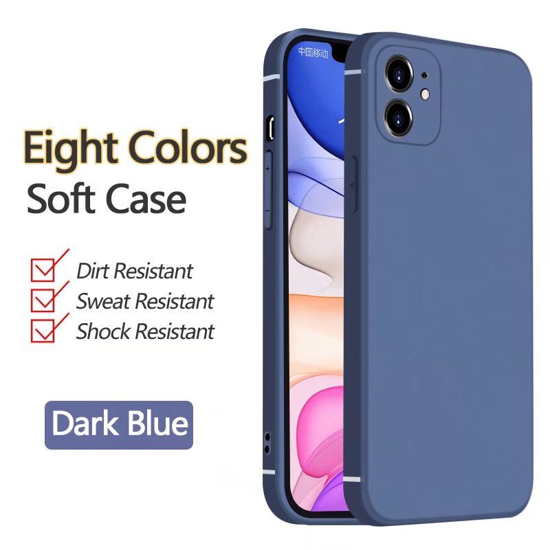 Olige Case For Redmi Note 11 Square Liquid Silicone Lens Protector Shockproof Soft Phone Case Cover