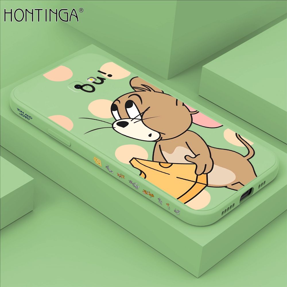 Hontinga for Samsung J4 Prime Case Side Design Cute Cartoon Mouse Back Cover Soft Square Edge Pattern Liquid Silicone Trend Phone Cases