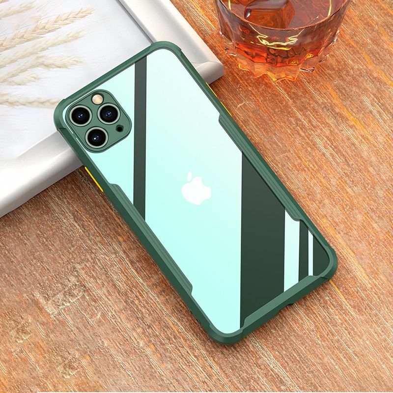 Luxury Shockproof Frame Clear Phone Case For iPhone 11 12 Pro X XS Max Mini XR 8 7 Plus SE2 Transparent Silicon Protection Cover