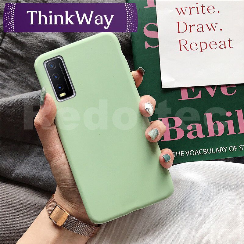Soft Case For VIVO Y20 Y20i Y12S Y20S Candy Color Shockproof Silicone TPU Protection Matte Back Cover