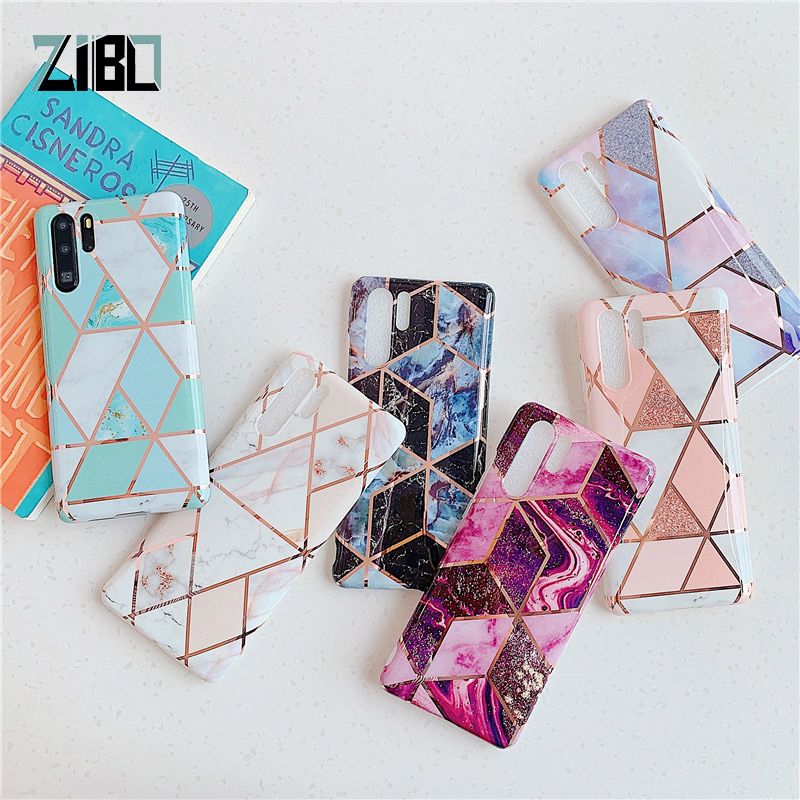 Luxury Electroplated marble Phone Case For Huawei P20 P30 P40 Pro Lite TPU Case Cover For Huawei Mate 20 30 Pro Lite Nova 3e 4e Soft Silicone Case Casing
