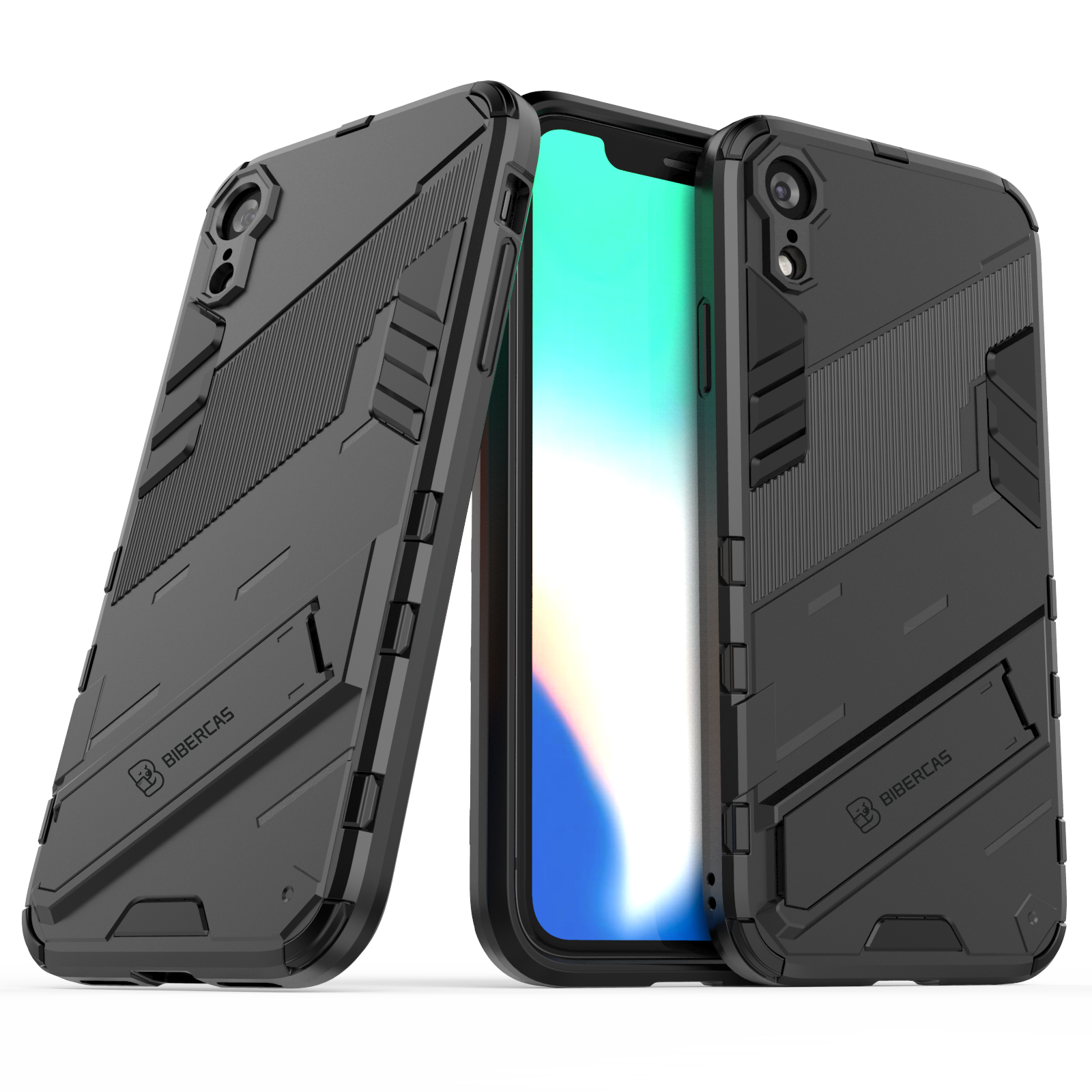 Shockproof Armor Phone Case For Apple iPhone XR Rugged Bracket Anti-Fall Protector Cover