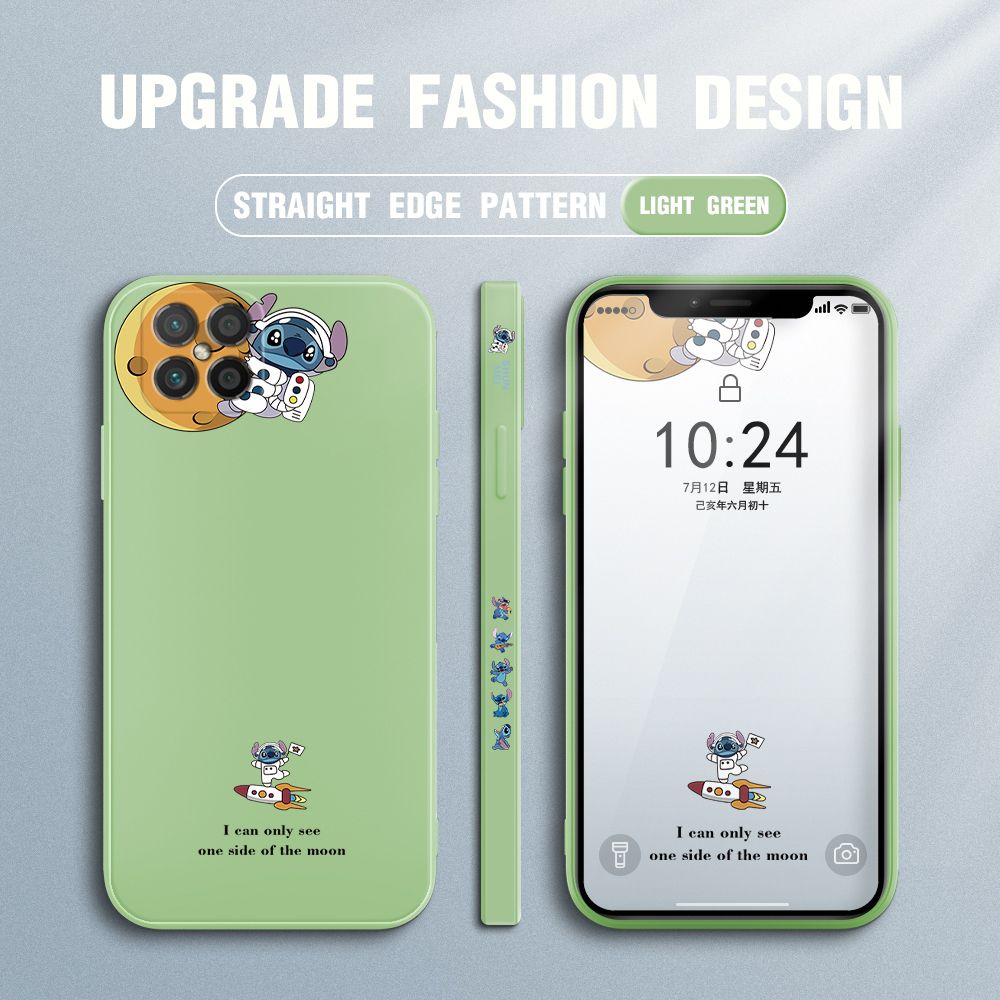 Jizetin for Huawei Nova 8 SE Case Side Design Phone Cover  Astronaut Stitch Cover Square Edge Pattern Liquid Silicone Trend Case