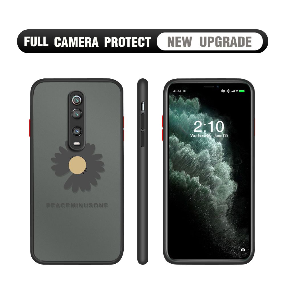 Hontinga for Redmi K20 / K20 Pro / Xiaomi Mi 9T / 9T Pro Case Daisy Flower Cover Camera Shockproof Protection Case Edge Frosted Transparent Phone Cover