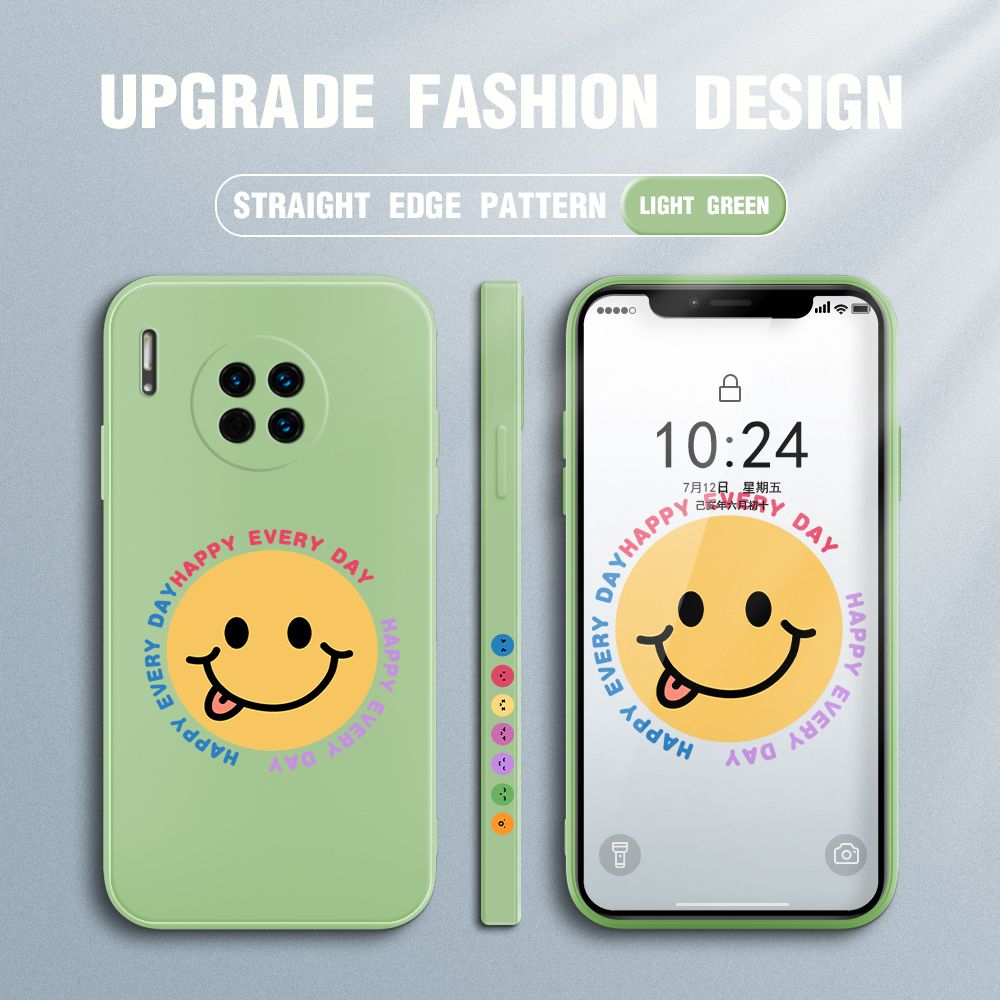 FHKL for Huawei Mate 30 Back Cover Cartoon Smile Side design Soft Case Multicolor Liquid Silicone Phone Cases