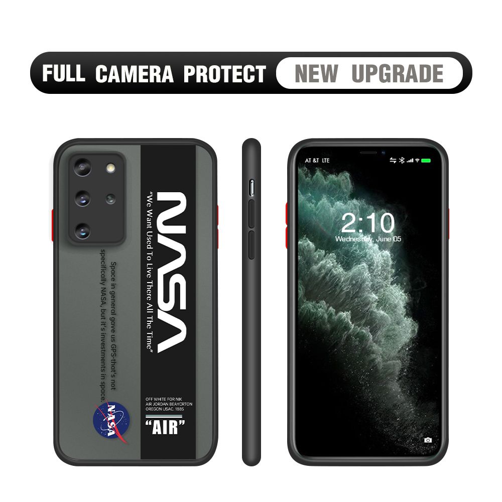 Hontinga for Samsung S20 Plus Case Astronaut Space Logo Cases Edge Frosted Transparent Phone Cover