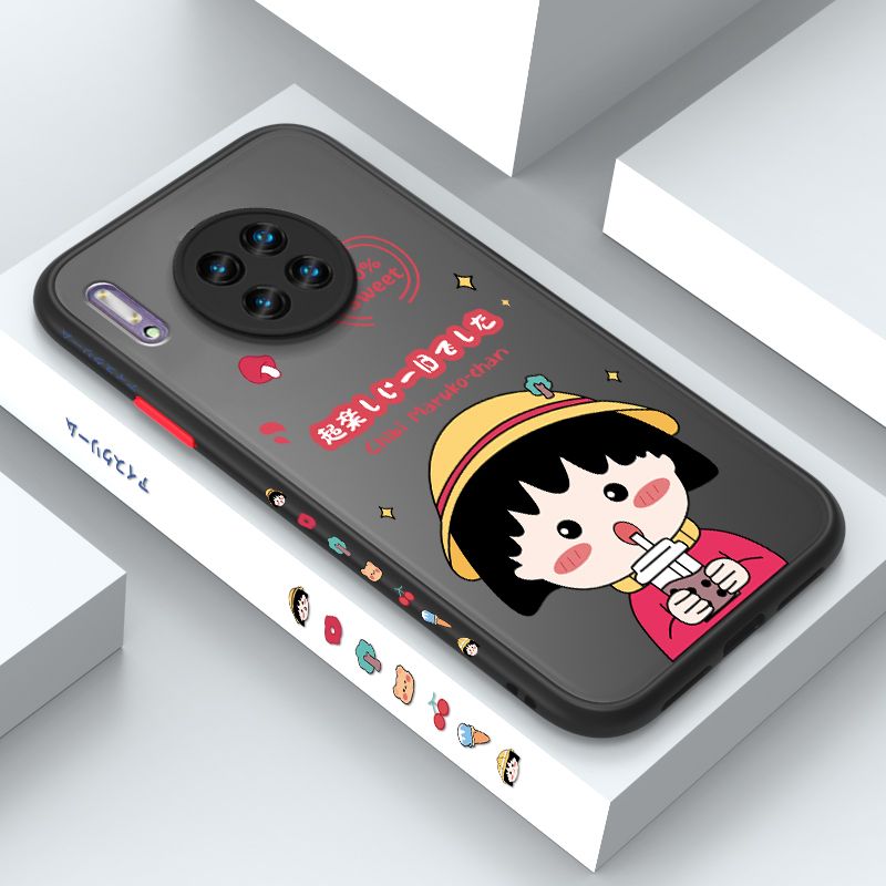 ZeroQiQi for Huawei Mate 30 Pro Case Chibi Maruko Side Printing Cover Frosted Ultra Thin Protective Anti Fall Phone Case